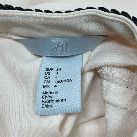 3/$30 H&M Minimalist Leather Jewel Chiffon Blouse - Picture 8 of 8